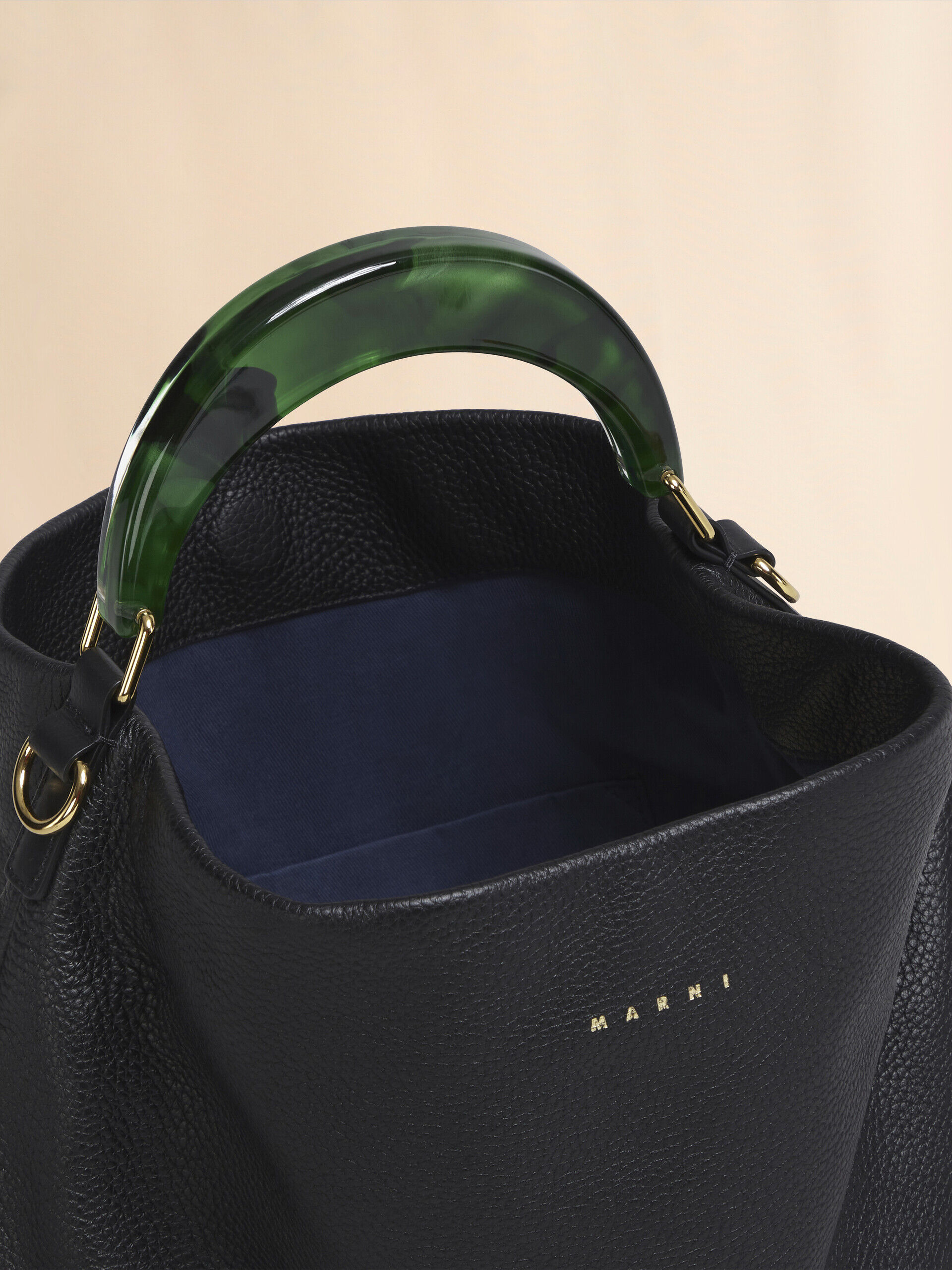 Venice Medium Bag in black leather | Marni