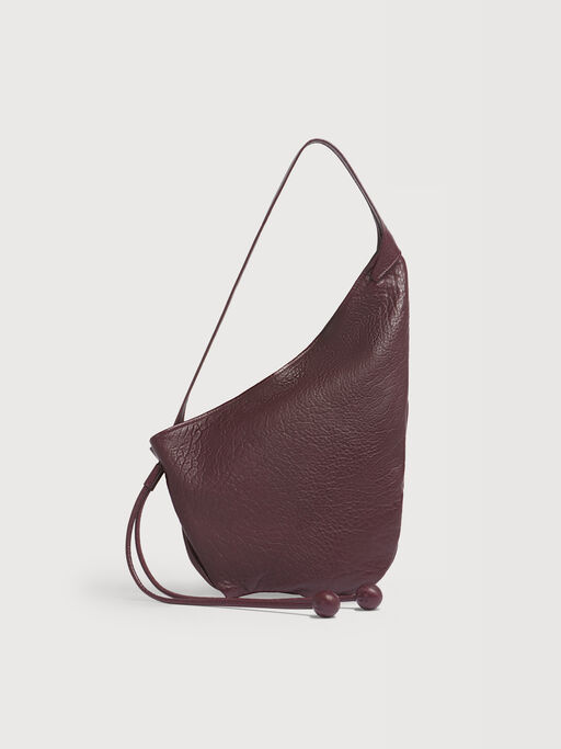 Small burgundy nappa Hobo bag - Shoulder Bag