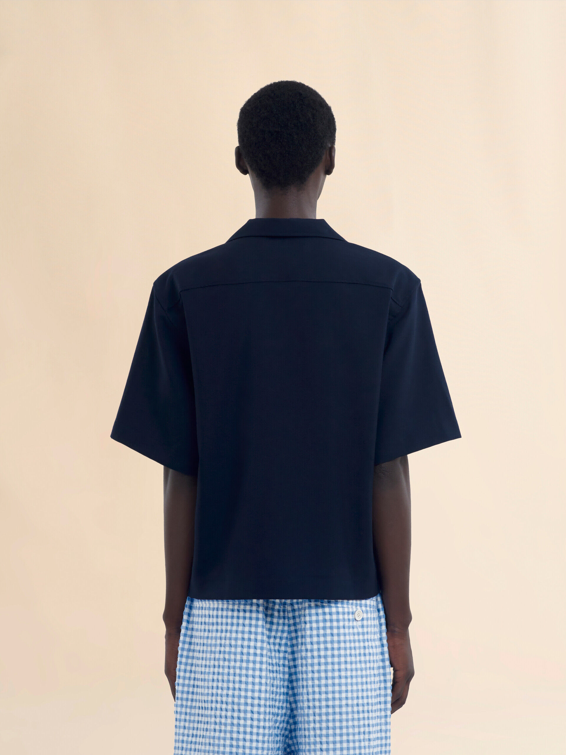 Blue tropical wool bowling shirt with Marni Symbol | Marni