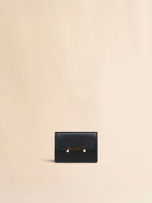 블랙 가죽 Envelope 카드 홀더 - 지갑
