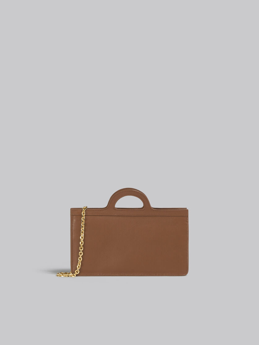 Brown leather Tropicalia long wallet with chain strap | Marni