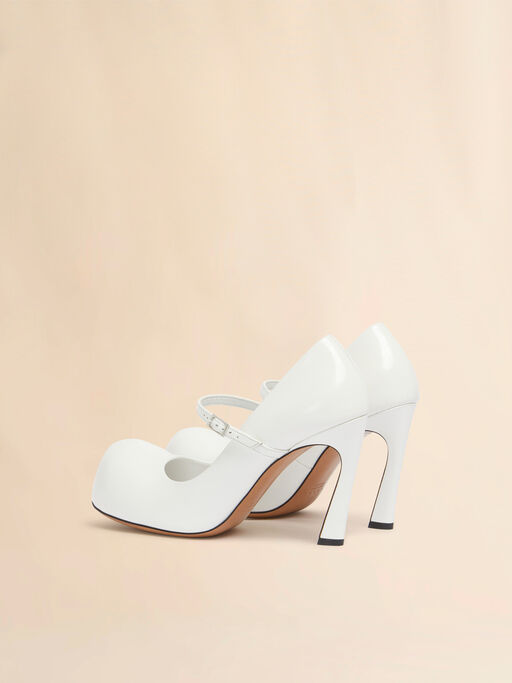 White leather New Wave Mary Jane pump - Mocassin