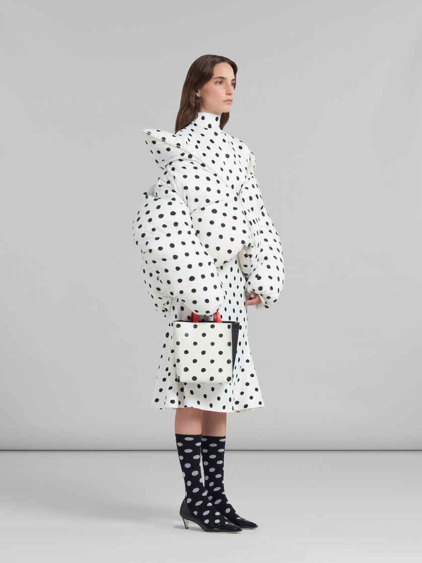 White oversized down jacket with polka dots - Winter jackets - Image 6