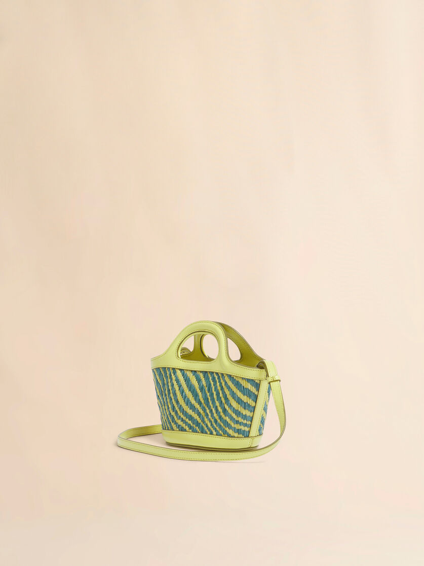 Green wavy raffia-effect Tropicalia micro bag, Image 3