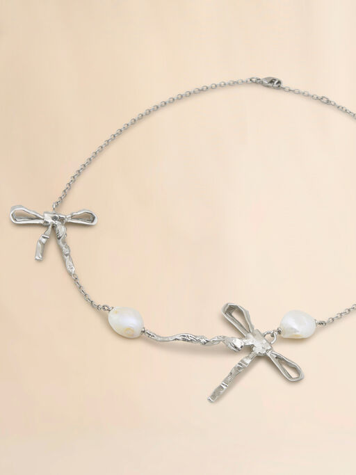 Silver Bow necklace - Necklaces