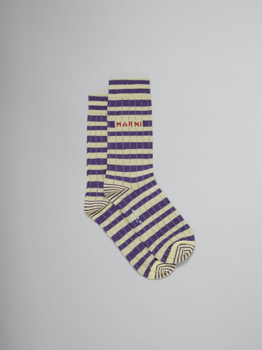 Red and blue socks with Terry stripes - Socks - Image 1