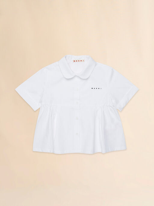 Camicia in cotone bianco con balza - Camicie