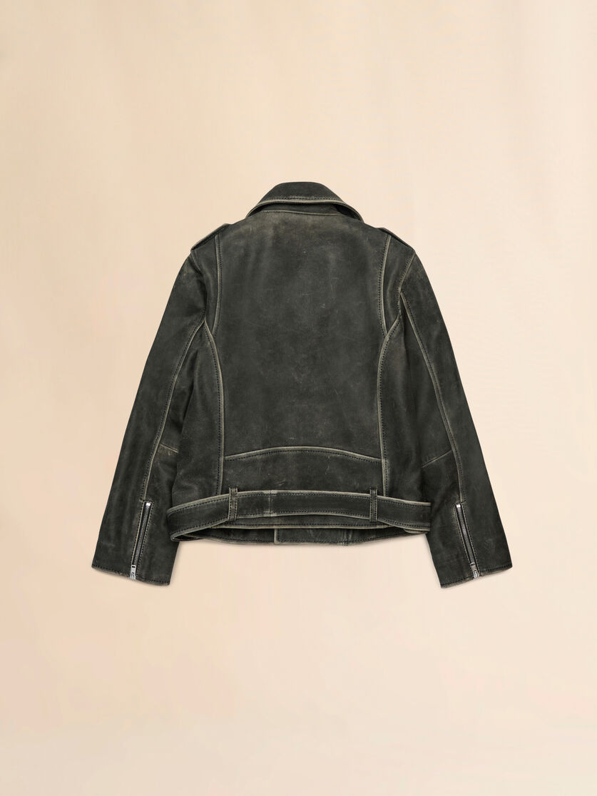 Black leather jacket with Marni Symbol - Jackets - Image 2