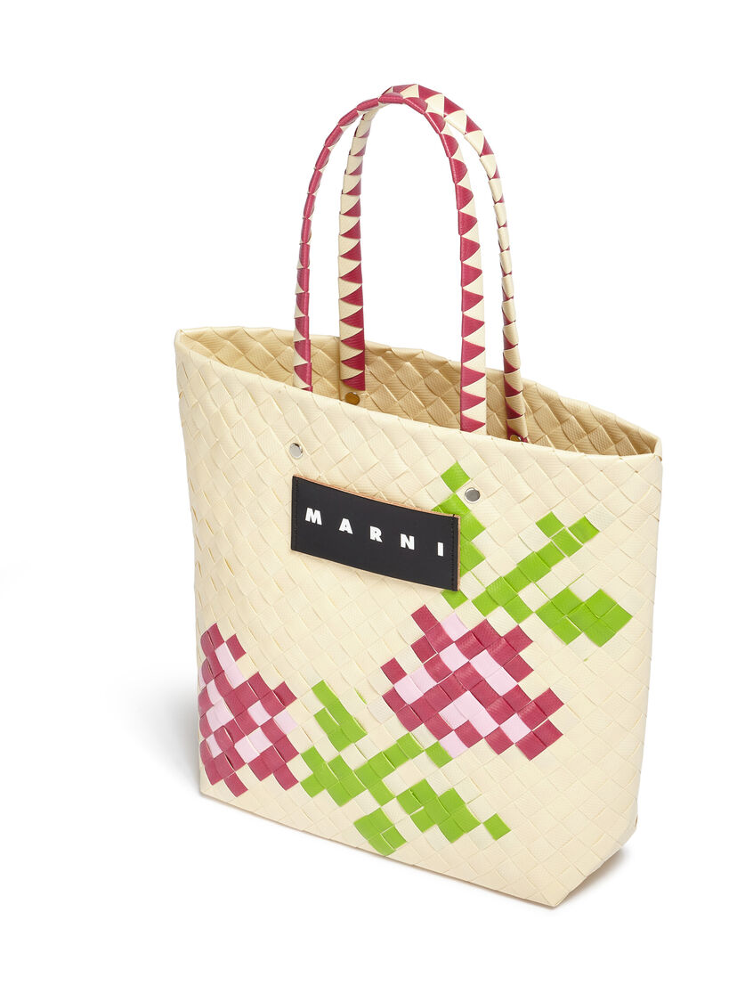 Kleine MARNI MARKET BORA Tasche mit grünem Blumenmotiv - Shopper - Image 4