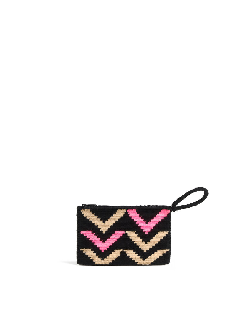 Large colour-block intarsia MARNI MARKET tech wool pouch - Accessories - Image 2