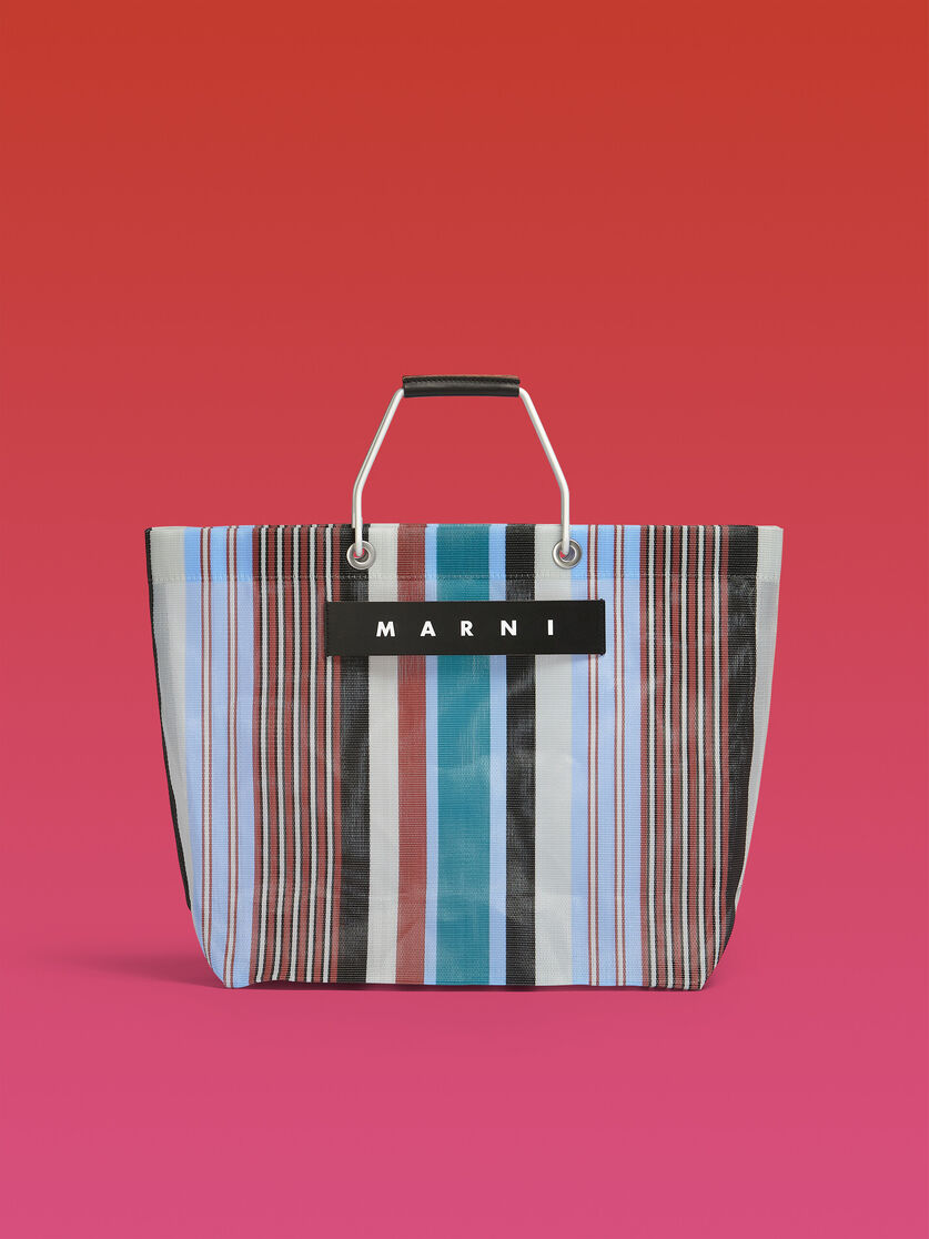 イリュージョンブルー MARNI MARKET STRIPE BAG - Shopping Bags - Image 1