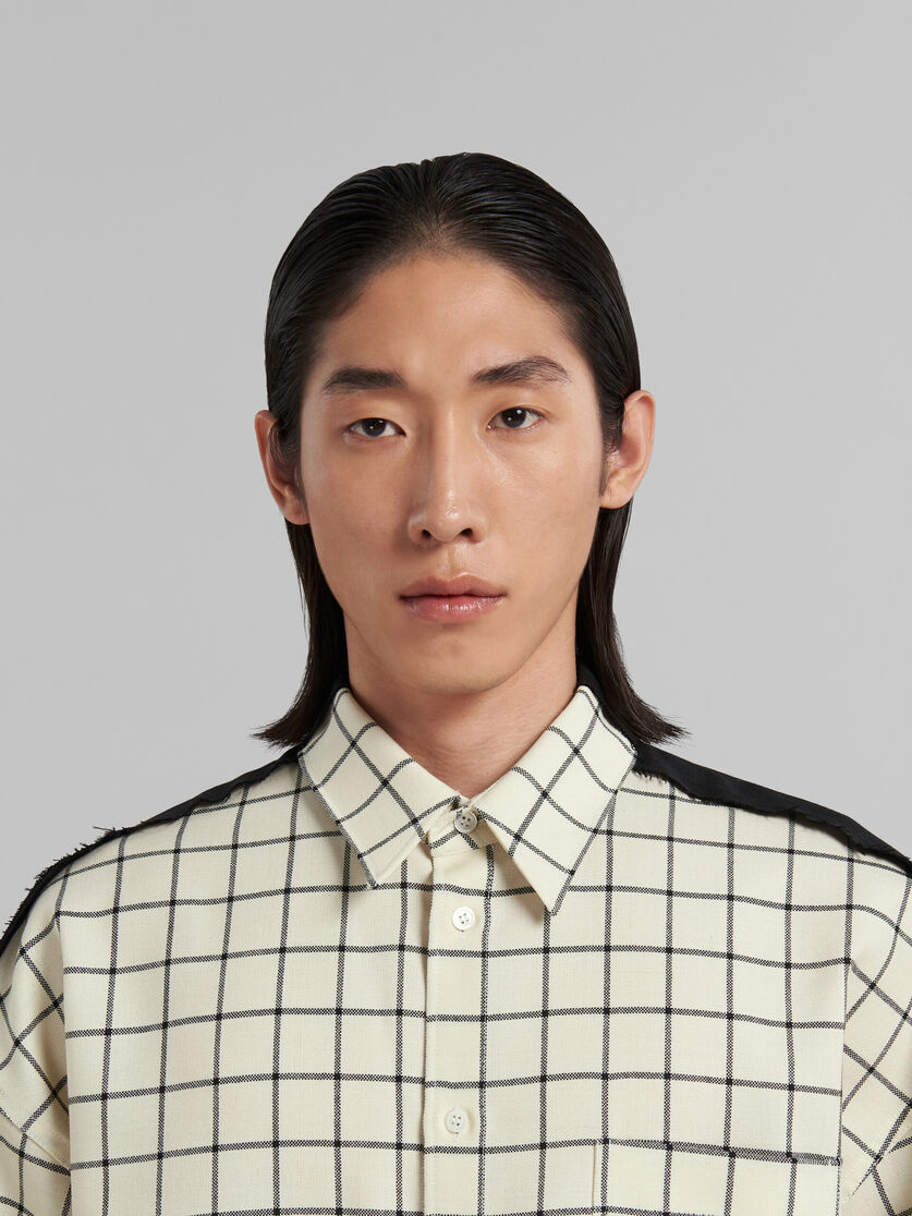White checked wool shirt with plain back | Marni