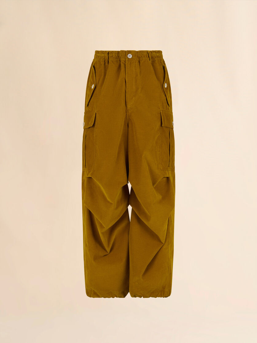 Brown corduroy cargo pants with Trunkaroo logo - Pants - Image 1