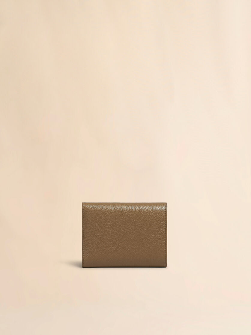 Black leather trifold wallet with Marni Mending - Wallets - Image 3
