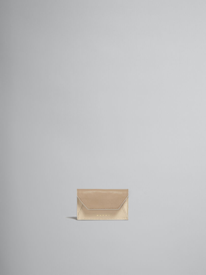 ブラウン、ホワイト レザー製カードケース - 財布 - Image 1