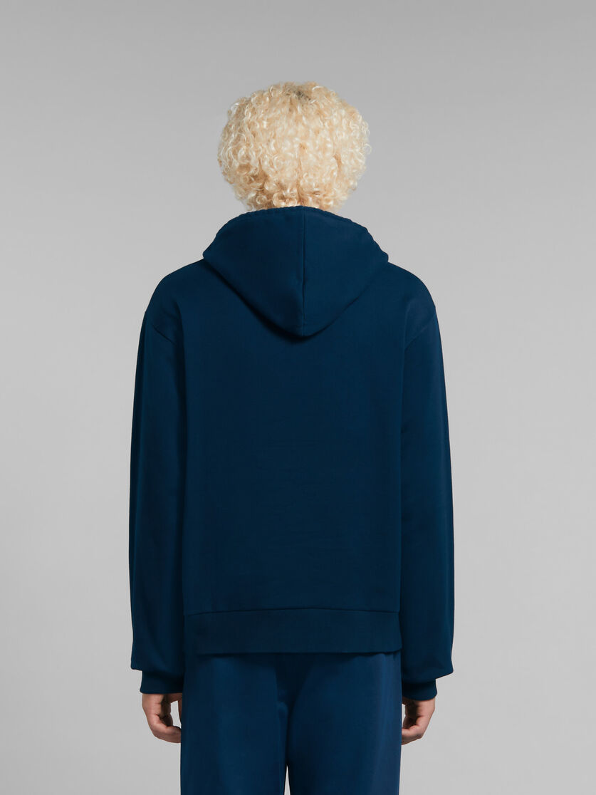 Blue bio jersey hoodie with dragon print - Sweaters - Image 3