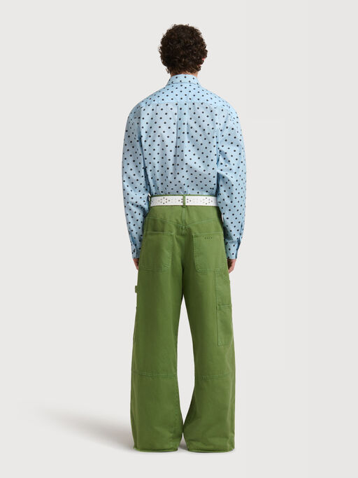 Green cotton loose workwear trousers - Pants