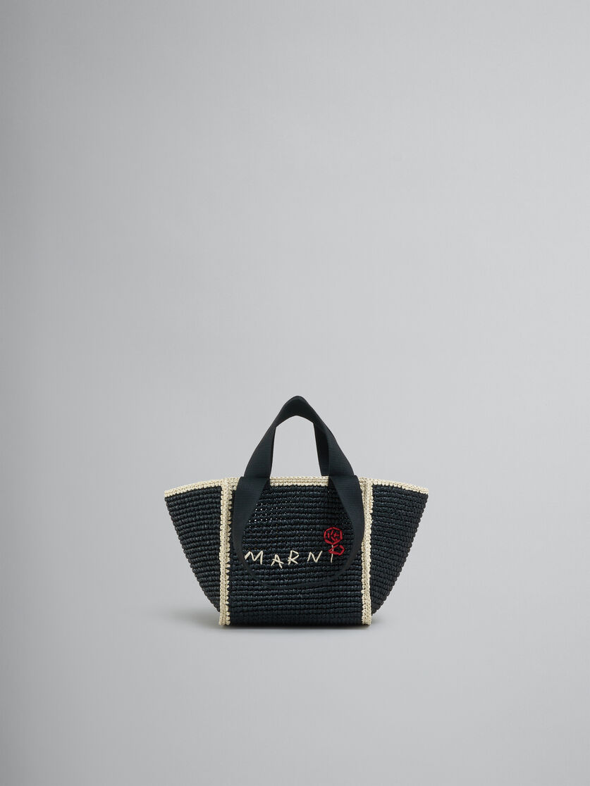 Kleiner Shopper Sillo aus schwarzem Makramee | Marni