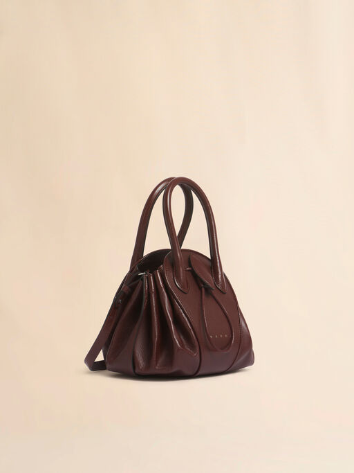 Kleine Tulipea Tasche aus Leder in Braun - Schultertaschen
