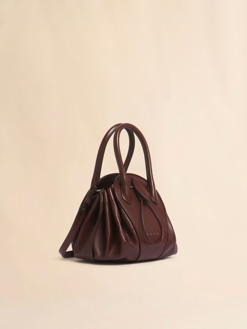 Black leather Tulipea small handbag - Shoulder Bags - Image 6