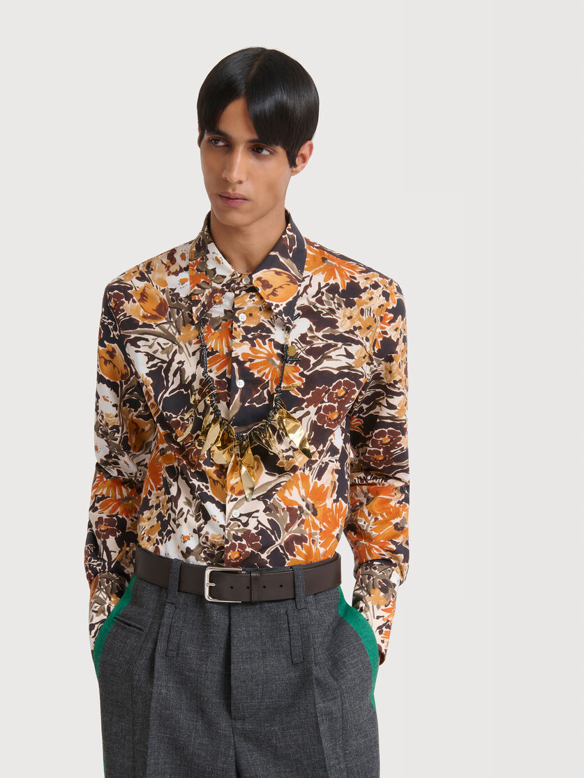 Black poplin shirt with Extreme Bouquet print, Image 2