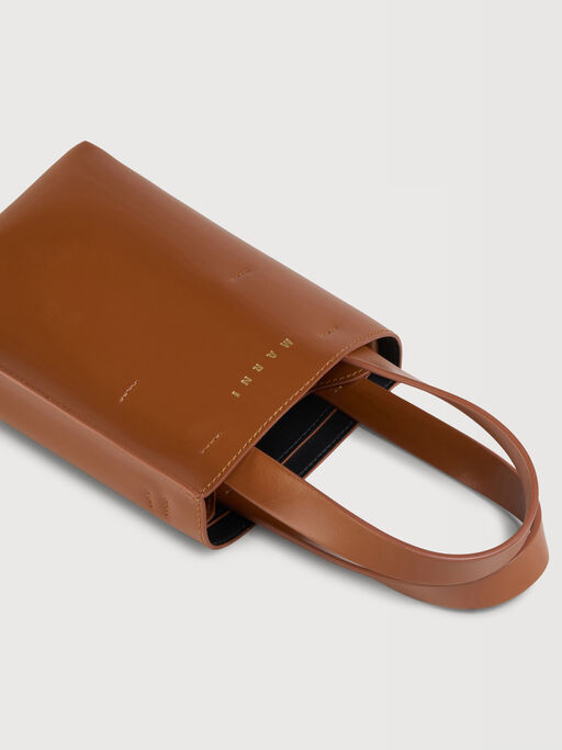 MUSEO nano bag in brown leather - Shopping Bags