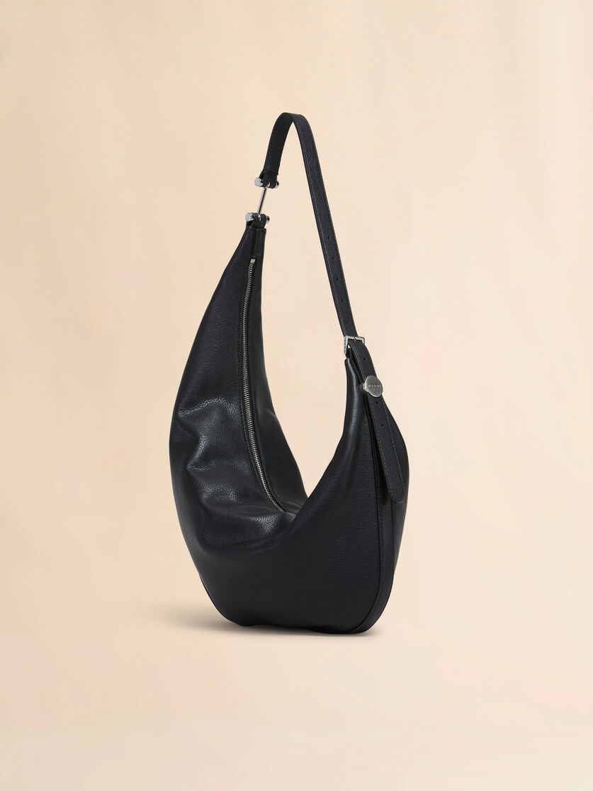 Black leather Dot small hobo bag - Shoulder Bags - Image 3