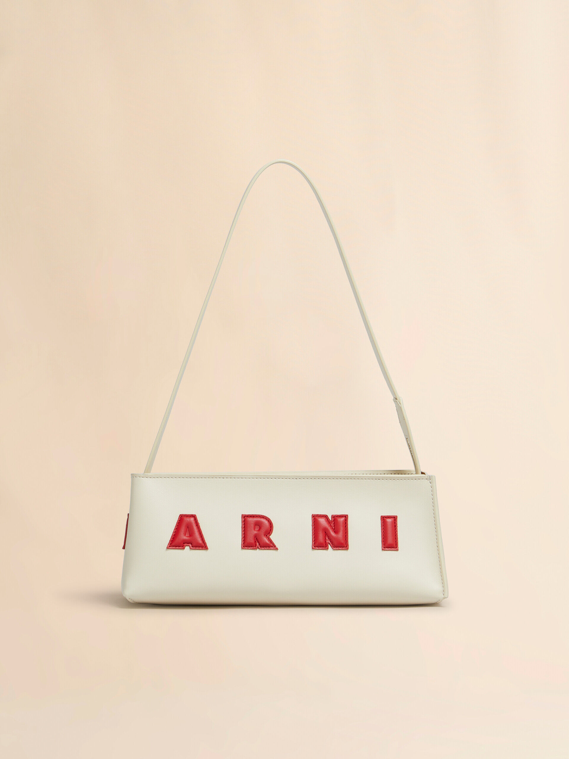 Cream leather Museo baguette bag | Marni