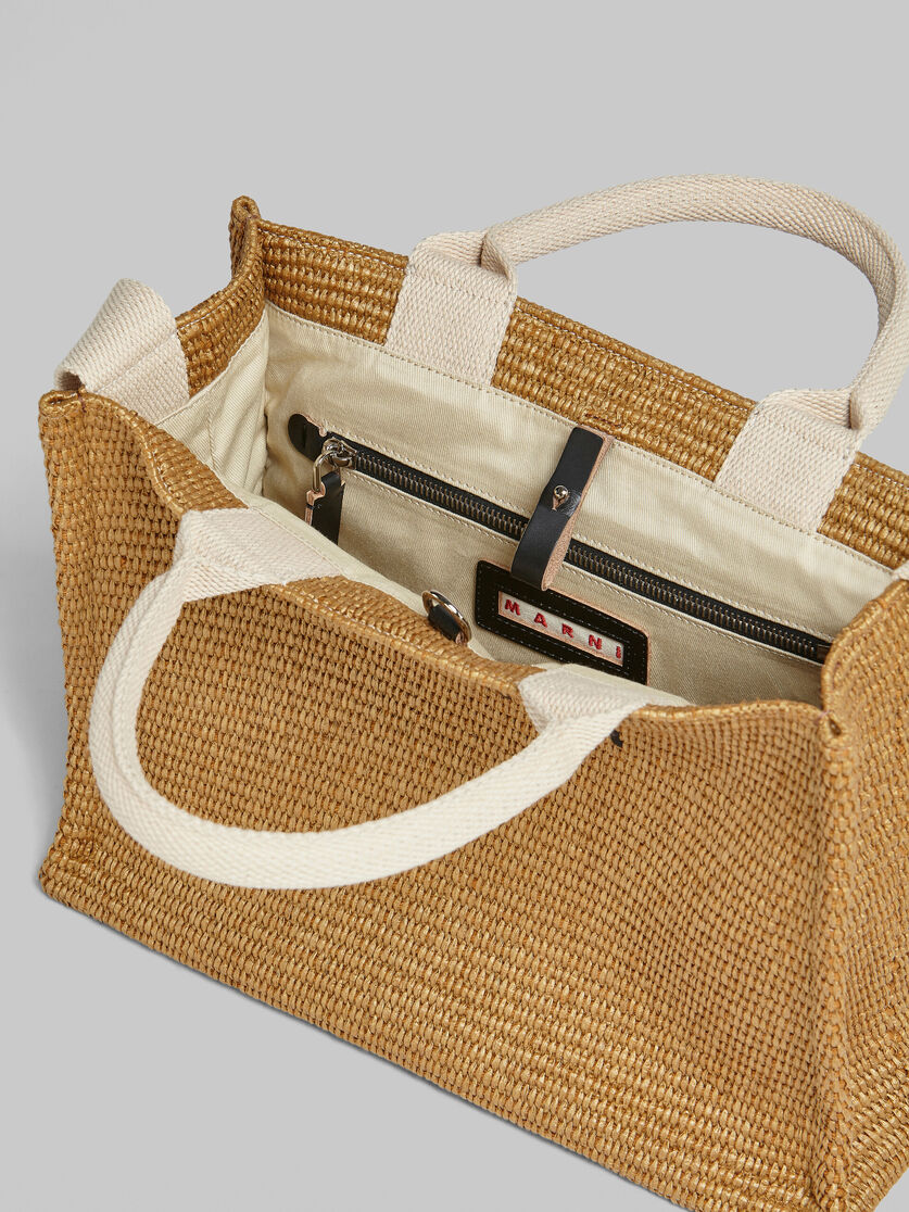 Tote Bag Piccola in tessuto effetto rafia lilla - Borse shopping - Image 4
