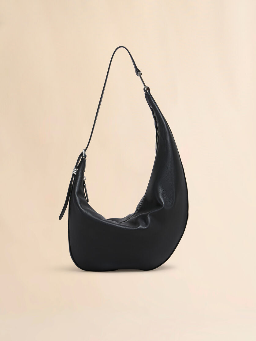 Black leather Dot small hobo bag - Shoulder Bags - Image 1
