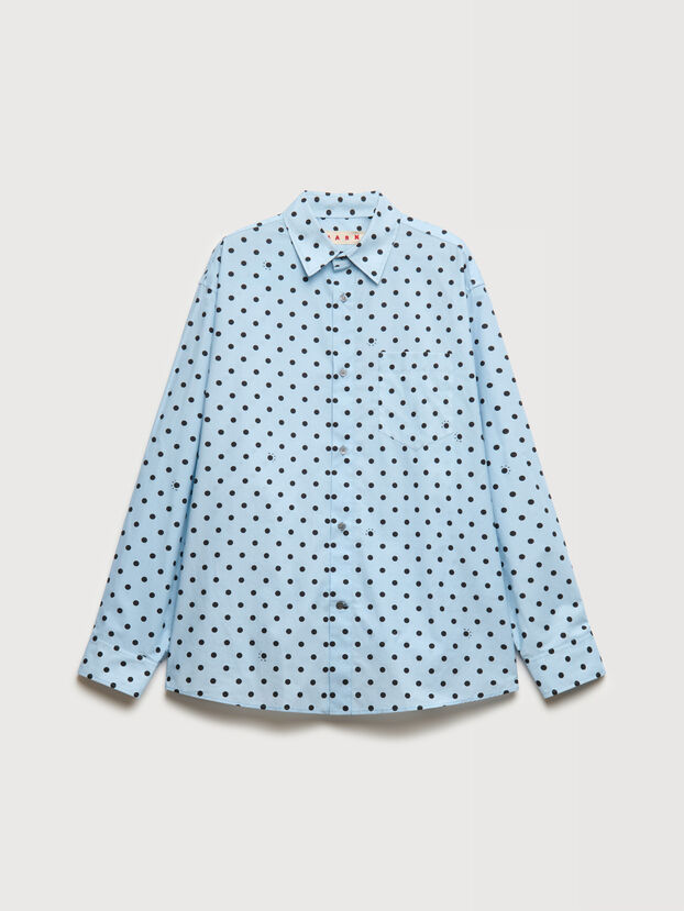 Light blue poplin shirt with Polka Rhythm print - Shirts