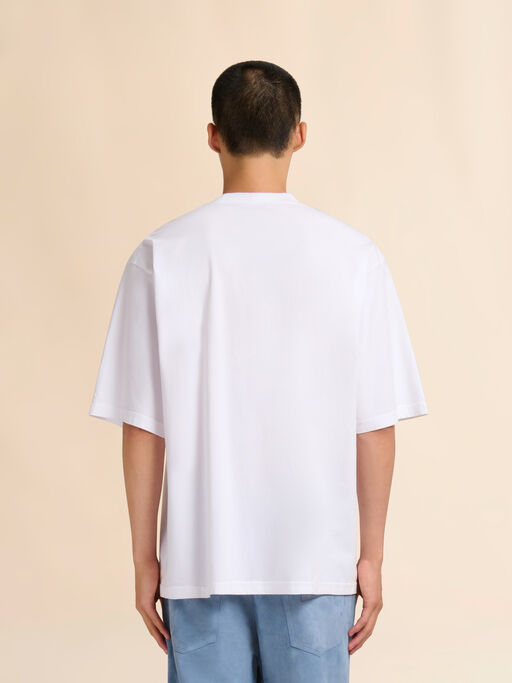 White cotton T-shirt with Marni Beach postcard print - Shirts