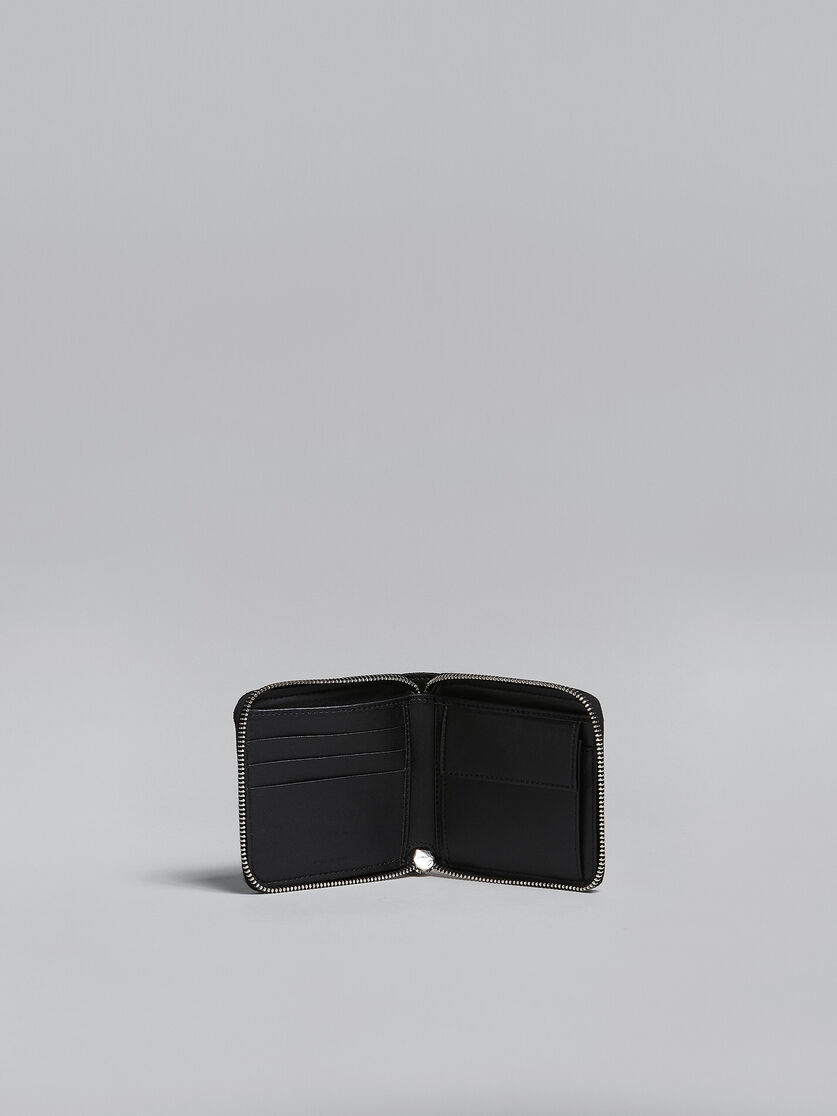 Portefeuille en jacquard bleu et marron avec logo - Portefeuilles - Image 2