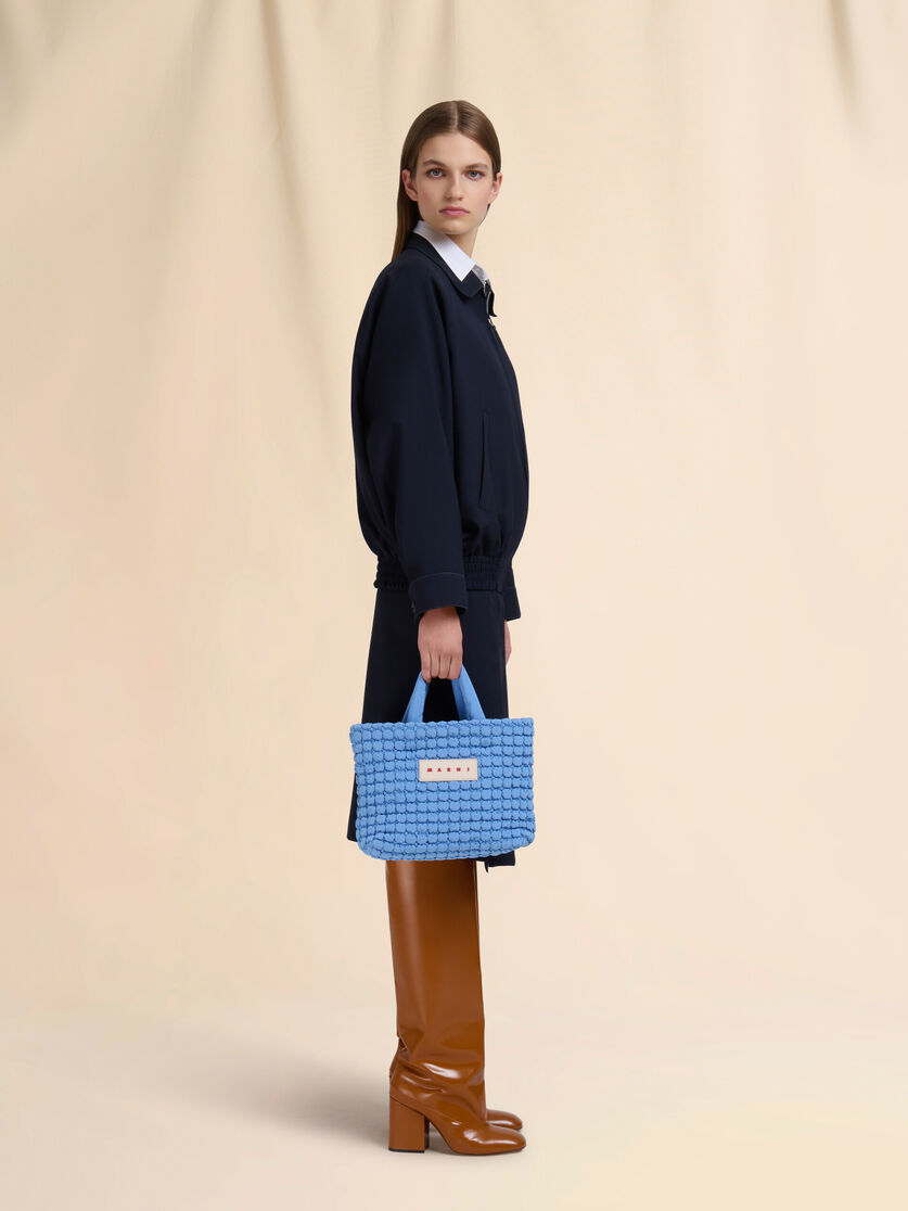 Light blue nylon Puff small tote bag - Handbag - Image 2