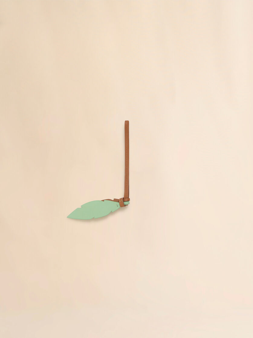 Green and brown printed feather charm - Key Rings - Image 2