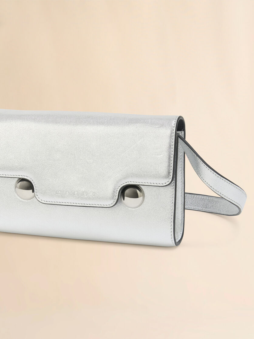 Silver leather Trunkaroo clutch - Pochette - Image 4