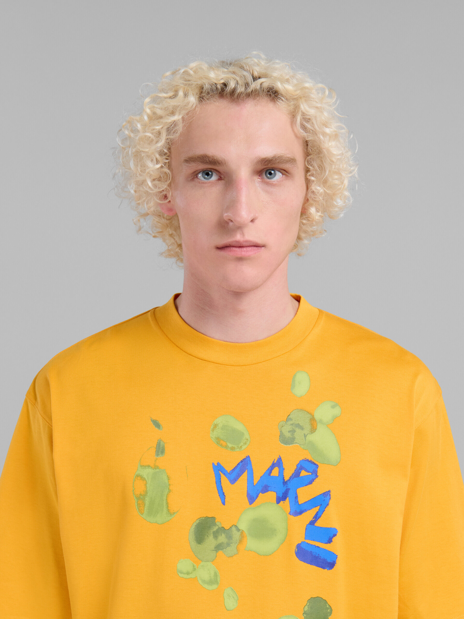 オレンジ Marni Drippingプリント オーガニックコットン製 Tシャツ | Marni