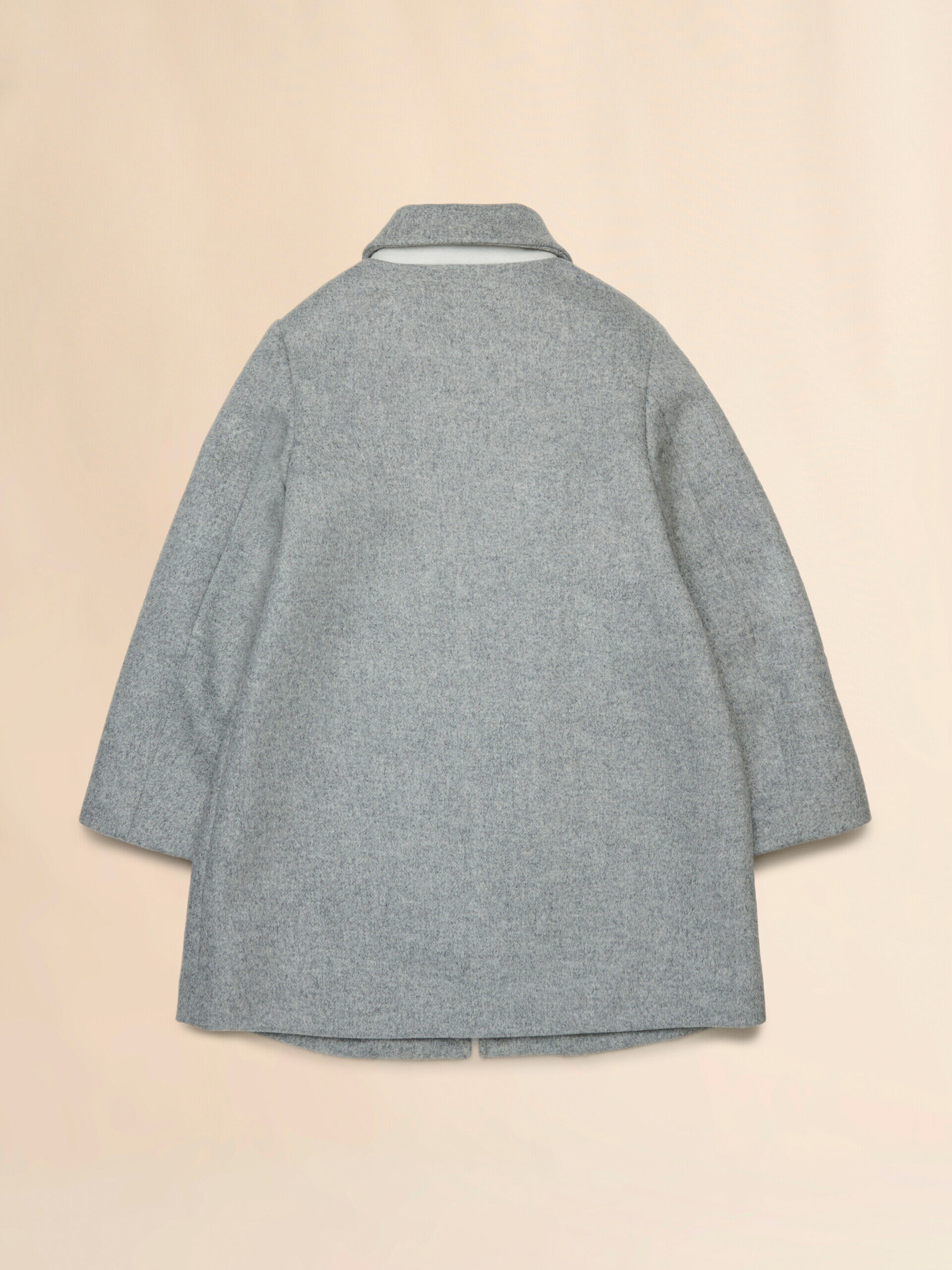 Grey melange wool blend coat with Marni Symbol | Marni