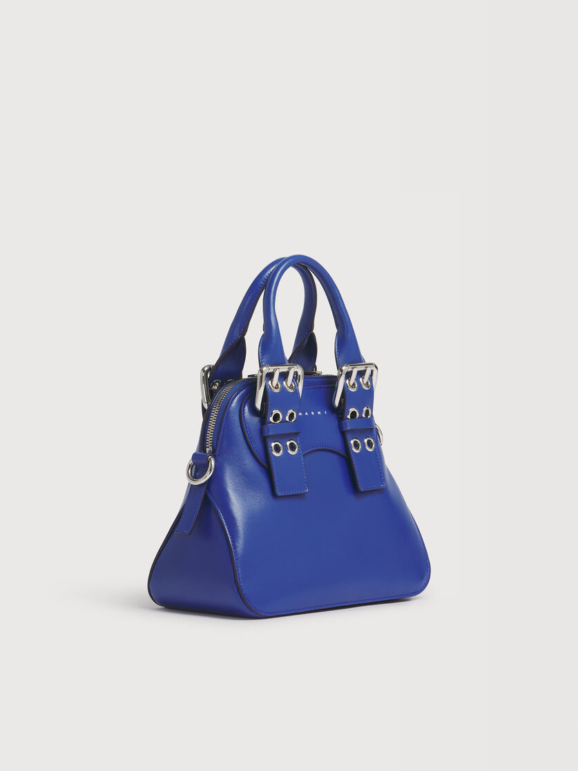 Kleine Belte Tasche aus blauem Leder, Image 6