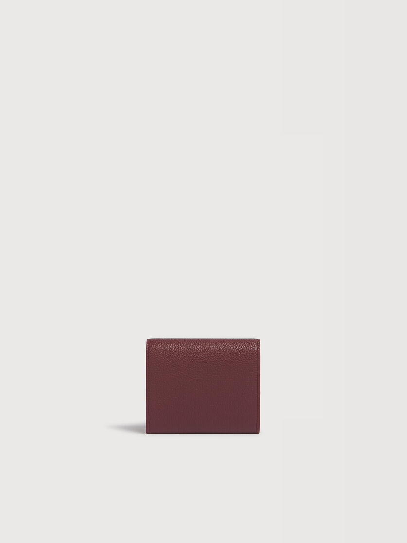 Burgundy leather flap cardholder with Marni Mending, Image 3