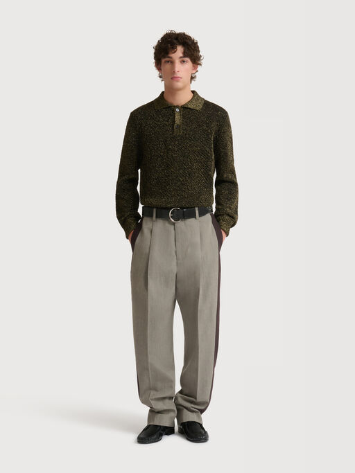 Wool trousers with contrast side bands - Pants