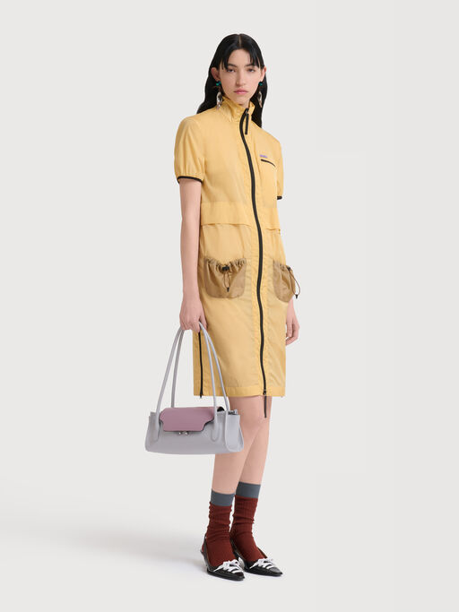Yellow ripstop zip-front dress - Dresses