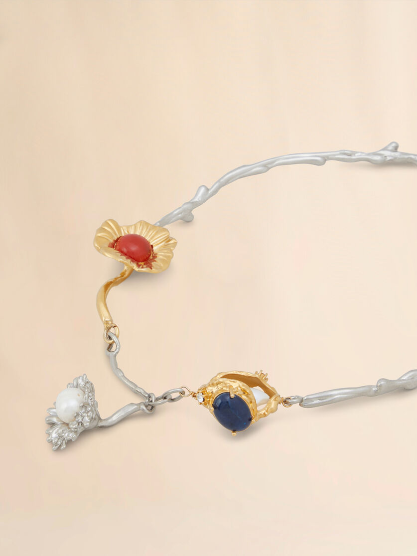 Pearls and crystals Flower Delirium necklace - Necklaces - Image 2