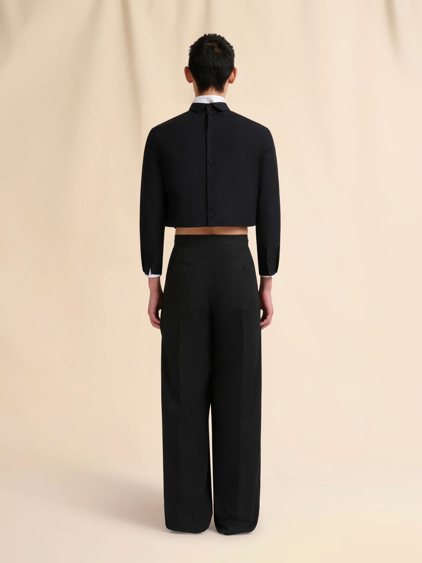 Pantaloni in popeline nero con maxi pieghe - Pantaloni - Image 3