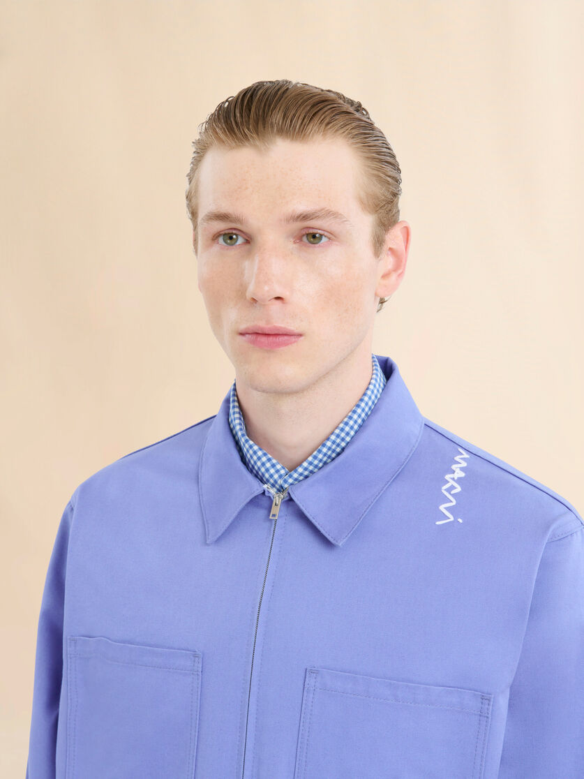 Indigo organic cotton shirt with Marni Symbol - Shirts - Image 4