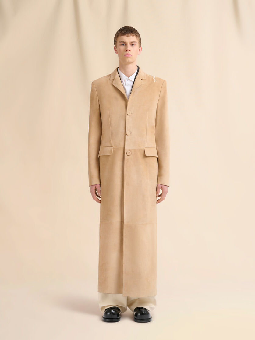 Camel suede duster coat - Coat - Image 2