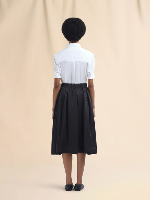 Black taffeta wide skirt with Marni Symbol - Skirts