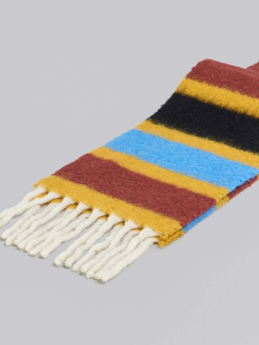 Bufanda de alpaca cepillada azul a rayas - Bufandas - Image 4