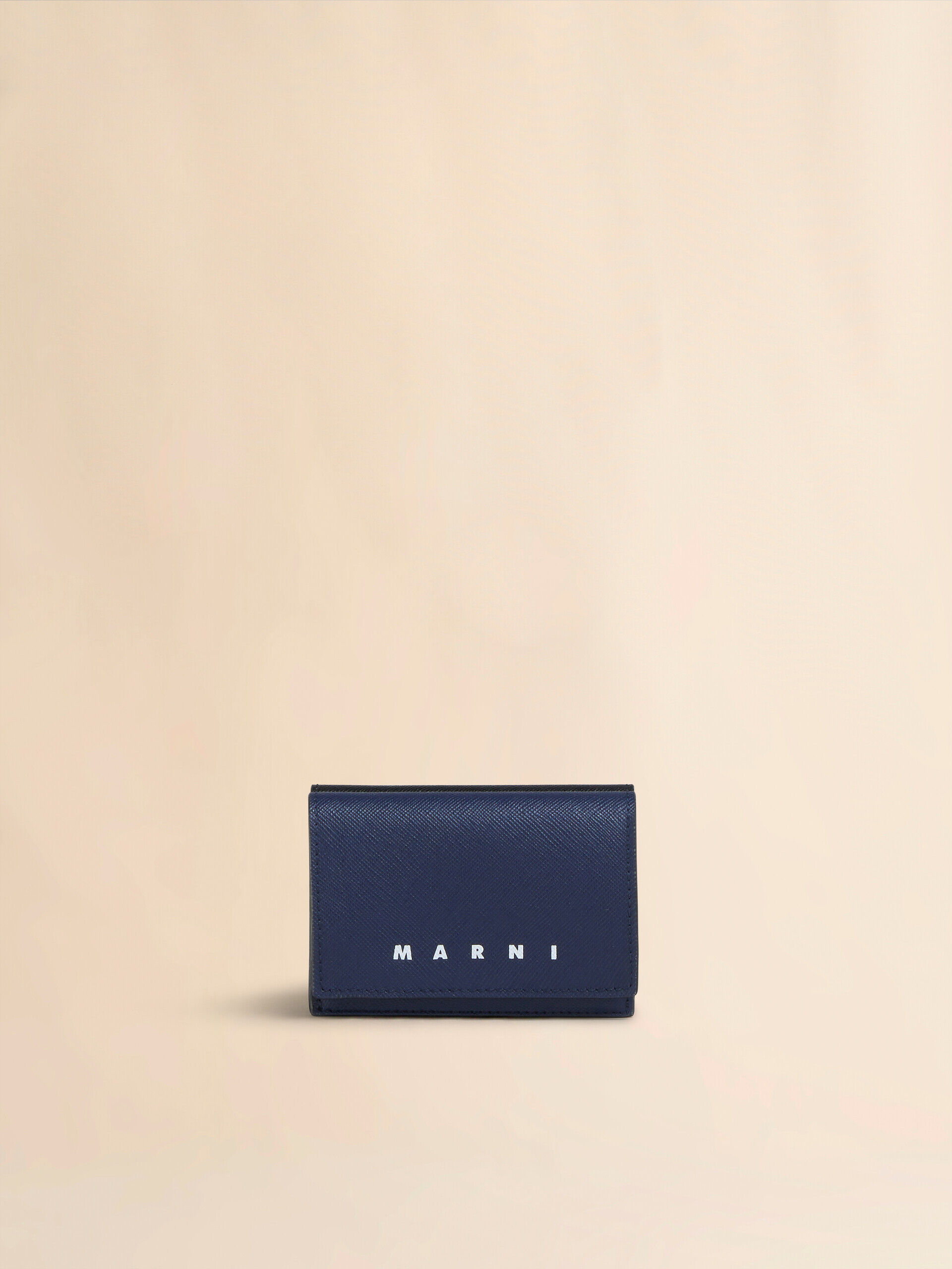 MARNI(マルニ)ブラック レザー メンディング 三つ折りウォレット