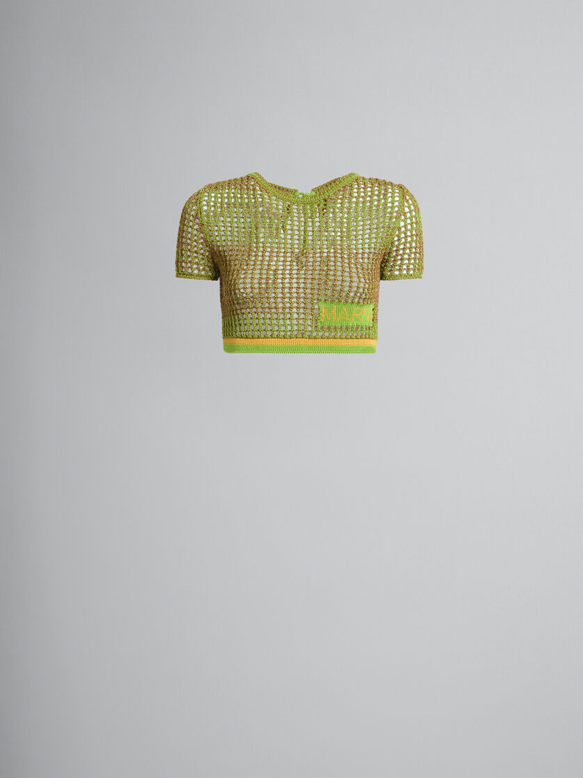 Green organic cotton net T-shirt | Marni